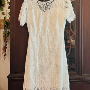 Elegant White Lace Dress